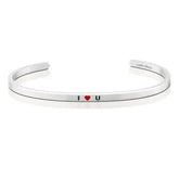 MantraBand I Love U Silver Bangle